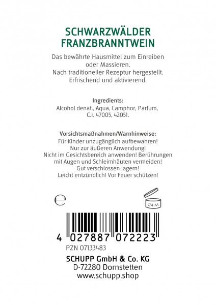 Schupp Schwarzwälder Franzbranntwein Outlet