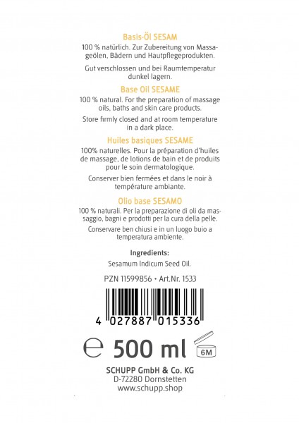 Schupp Basis-Öl Sesam Begrenztes Angebot