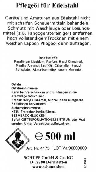 Schupp Pflegeöl für Edelstahl Zeitlich begrenztes Angebot