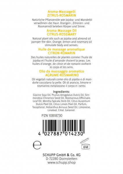 Schupp Aroma-Massage-Öl Zitrus-Rosmarin Großer Ausverkauf