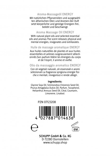 Schupp Aroma-Massage-Öl Energy Flash Sale