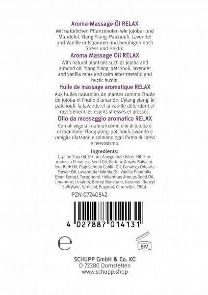 Schupp Aroma-Massage-Öl Relax Begrenztes Angebot