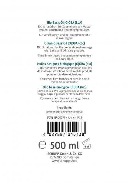 Schupp Bio-Basis-Öl Jojoba (kbA) zollfrei
