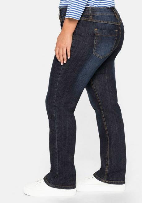 sheego Gerade Jeans mit Used-Effekten - dark blue Denim sheego Black Friday Preise