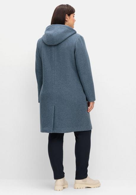 sheego Dufflecoat mit Wollanteil und Kapuze - taubenblau sheego 2025