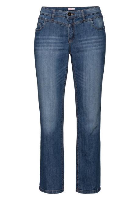 sheego Gerade Jeans mit Used-Effekten - blue Denim sheego Online