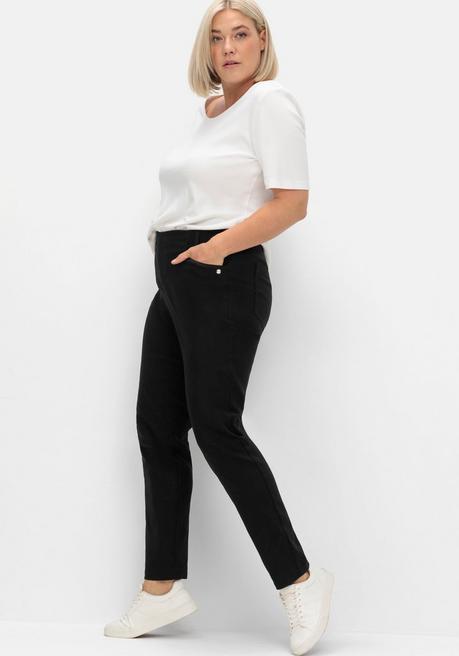 sheego CurvePerfect Hose, mit schmalem Bein und Schlupfbund - schwarz sheego Auslauf