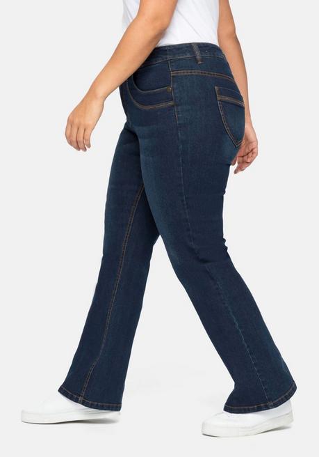 sheego Bootcut Jeans mit innen regulierbarer Bundweite - dark blue Denim sheego Günstiger Verkauf