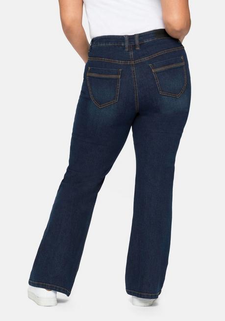 sheego Bootcut Jeans mit innen regulierbarer Bundweite - dark blue Denim sheego Günstiger Verkauf