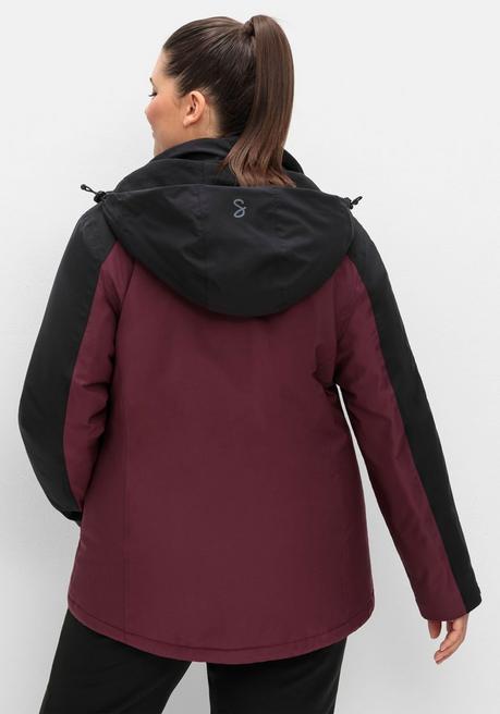 sheego Funktionsjacke mit Zwei-Wege-Reißverschluss - bordeaux-schwarz sheego Meist gekauft