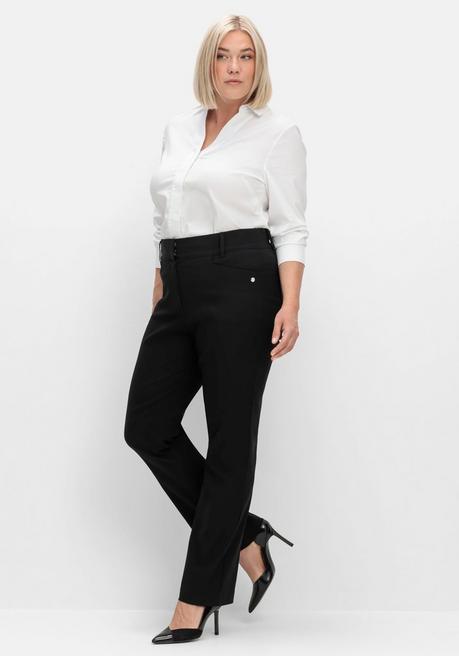 sheego CurvePerfect Hose, mit geradem Bein und Reißverschluss - schwarz sheego Fabrikpreis