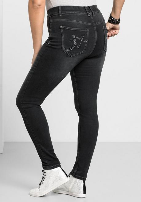 sheego Jeggings in Power-Stretch-Qualität, mit Schlupfbund - black Denim sheego Sonderangebot
