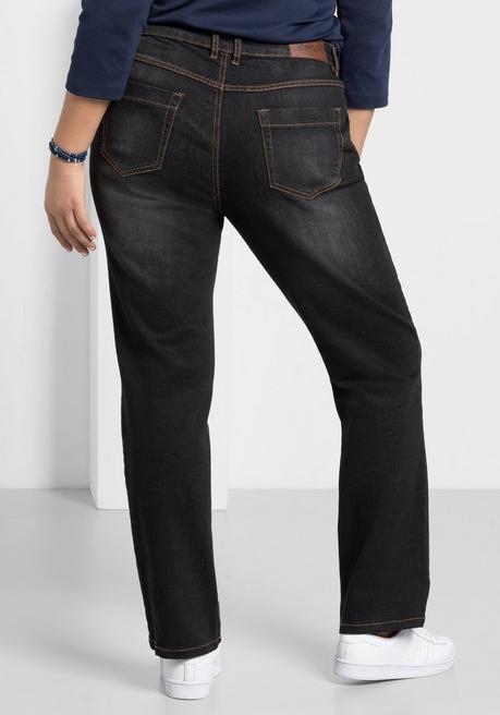 sheego Gerade Jeans mit Used-Effekten - black Denim sheego Günstig kaufen
