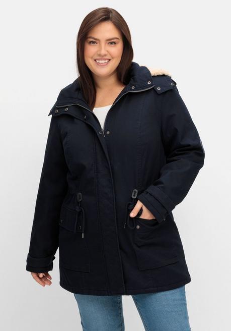 sheego Warm wattierter Parka mit Taillen-Tunnelzug - nachtblau sheego Weihnachtsangebot