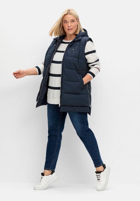 sheego Gestreifter Pullover mit Stern-Stickerei, aus Baumwolle - offwhite gestreift sheego Osterangebot