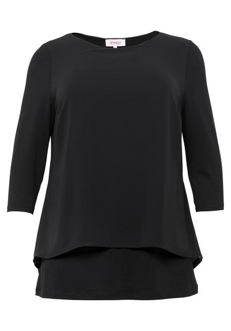 sheego Blusenshirt in leichter A-Linie mit Zipfelsaum - schwarz sheego Muttertagsangebot