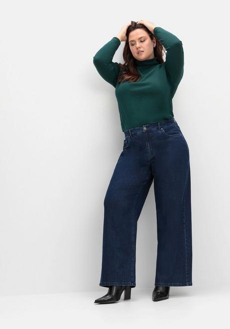 sheego Weite High-Waist-Jeans im Curvy-Schnitt ELLA - dark blue Denim sheego Valentinstagsangebot