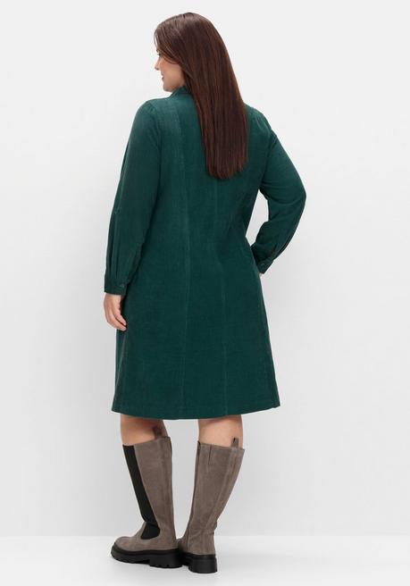 sheego Hemdblusenkleid aus weichem Cord - tiefgrün sheego Neueste Mode