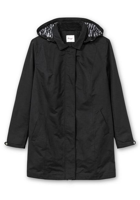 sheego Parka mit gestreiftem Futter, wasserabweisend - schwarz sheego Online Outlet