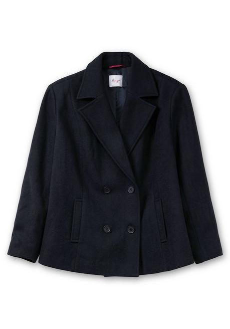 sheego Kurze, gefütterte Cabanjacke mit Wollanteil - tiefblau sheego Exklusive Angebote