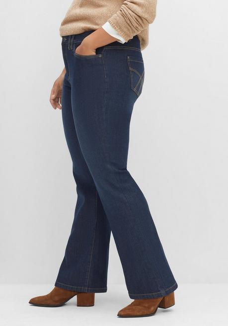 sheego Bootcut-Jeans mit Kontrastnähten - dark blue Denim sheego Bestseller