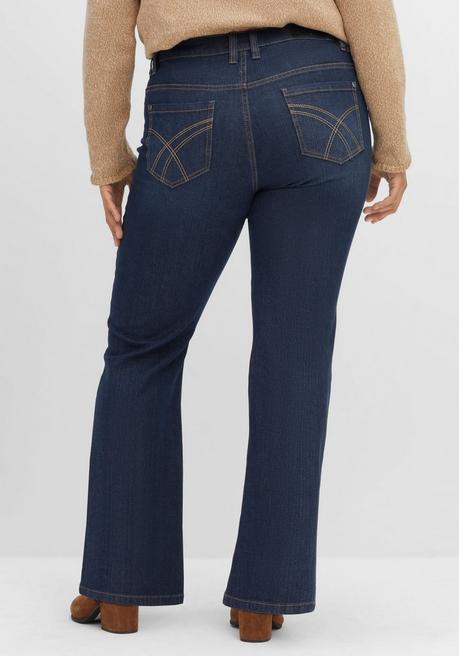 sheego Bootcut-Jeans mit Kontrastnähten - dark blue Denim sheego Bestseller