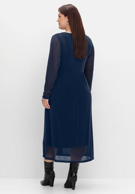sheego Abendkleid mit Mesh und Effektgarn - saphir sheego Riesige Ersparnisse