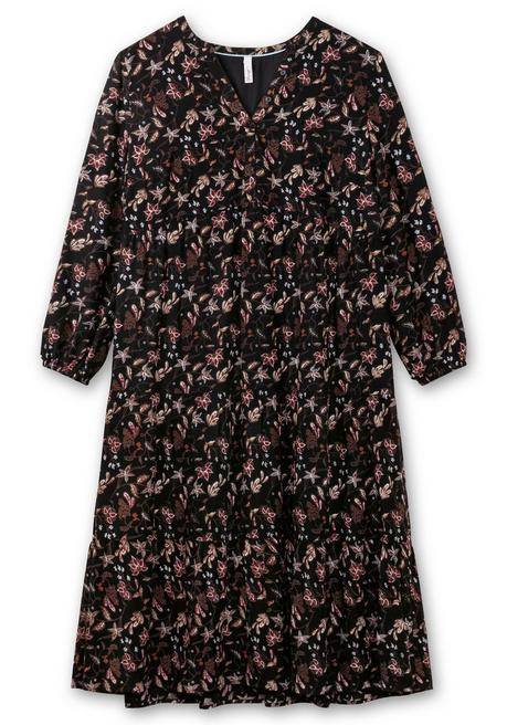 sheego Gestuftes Maxikleid mit Alloverprint - schwarz bedruckt sheego Kostenlose Rückgabe