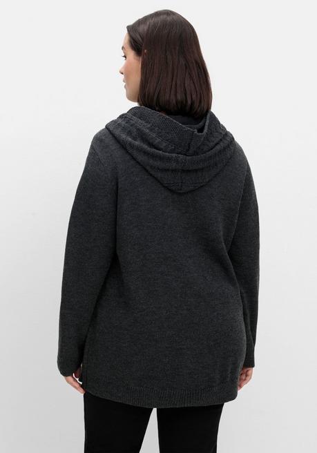 sheego by Joe Browns Cardigan mit Kapuze und Knopfverschluss - anthrazit sheego Letzte 3 Tage