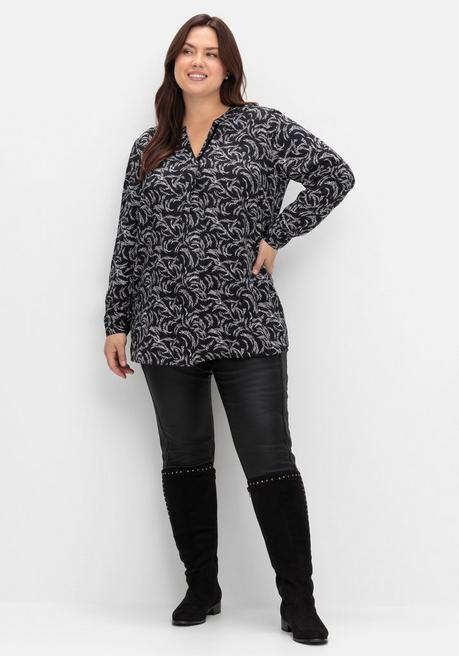 sheego Tunika mit Alloverdruck, aus Viskose - schwarz-weiß gemustert sheego Neueste Stile