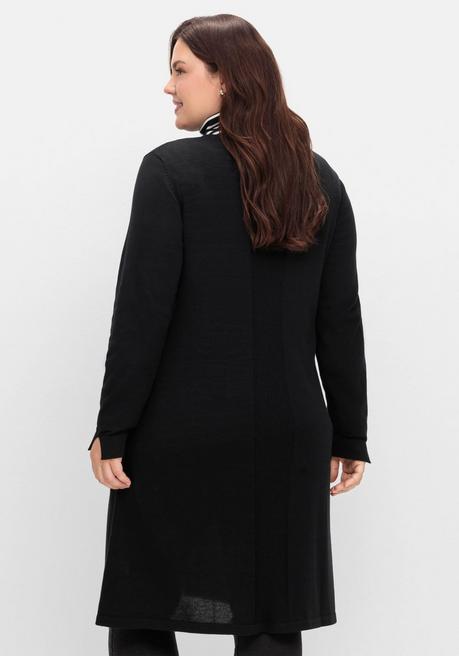 sheego Longpullover in A-Linie, mit langem Schlitz vorn - schwarz sheego Letzter Tag