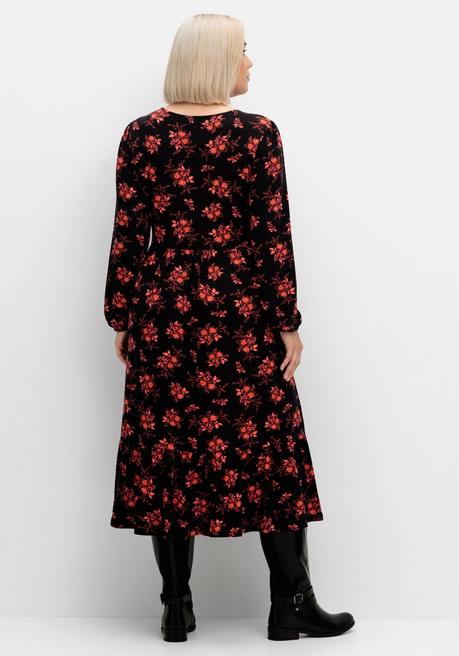 sheego by Joe Browns Jerseykleid mit floralem Alloverdruck - schwarz gemustert sheego Nur noch ein Tag übrig