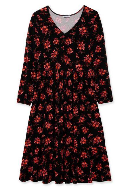 sheego by Joe Browns Jerseykleid mit floralem Alloverdruck - schwarz gemustert sheego Nur noch ein Tag übrig