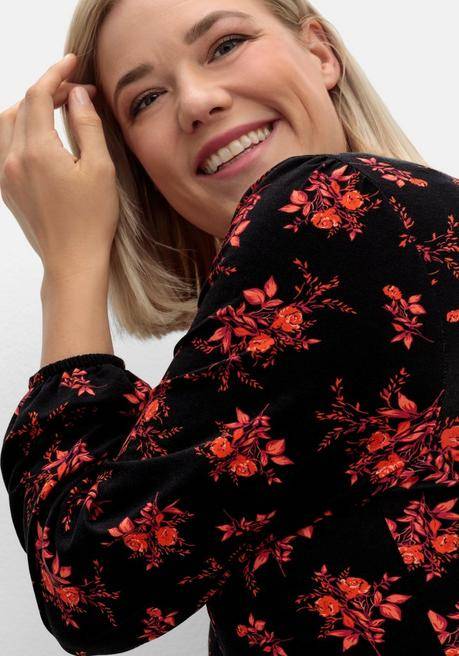 sheego by Joe Browns Jerseykleid mit floralem Alloverdruck - schwarz gemustert sheego Nur noch ein Tag übrig
