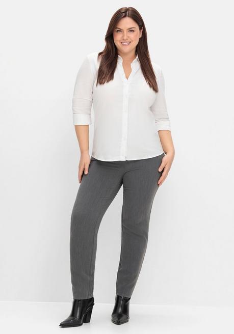 sheego Schmale Hose mit Schlupfbund, in melierter Optik - anthrazit meliert sheego Clearance-Verkauf