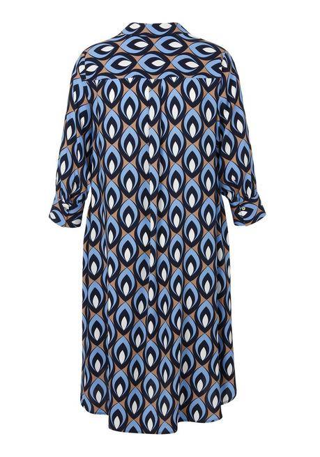 VIA APPIA DUE Midikleid mit Hemdkragen und 3/4-Ärmeln - indigo gemustert sheego Online