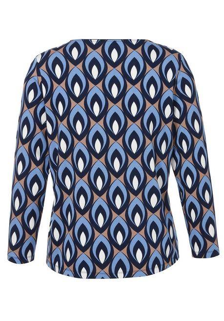 VIA APPIA DUE Bedrucktes Langarmshirt mit Rundhalsausschnitt - indigo gemustert sheego Outlet