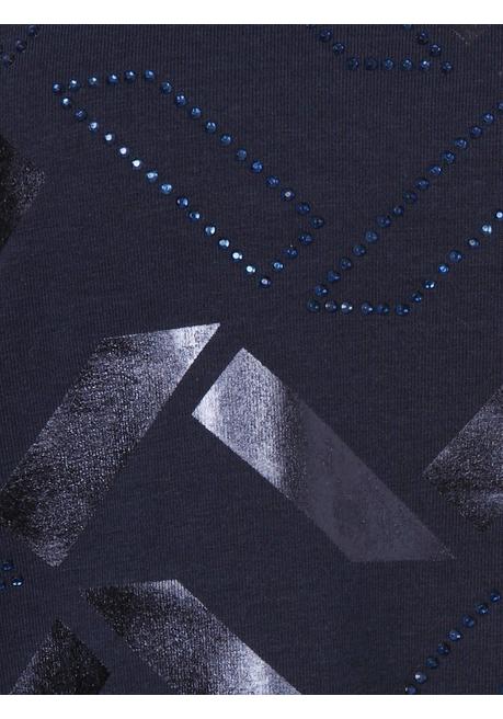 VIA APPIA DUE Langarmshirt mit glitzerndem Folienprint - indigo gemustert sheego Auslauf
