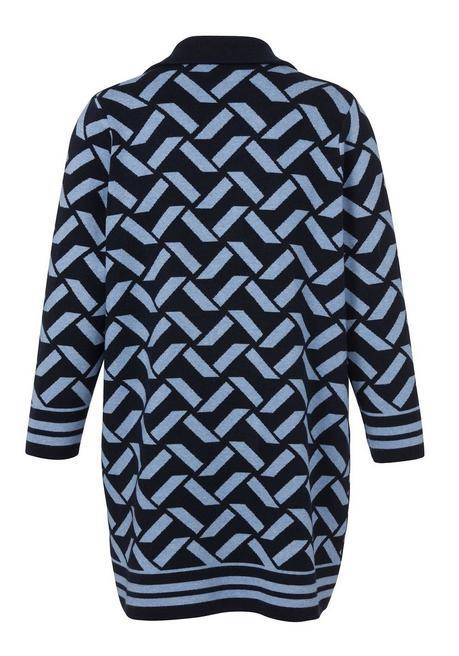 VIA APPIA DUE Offener Strickmantel im Jacquardmuster - indigo gemustert sheego Verkauf