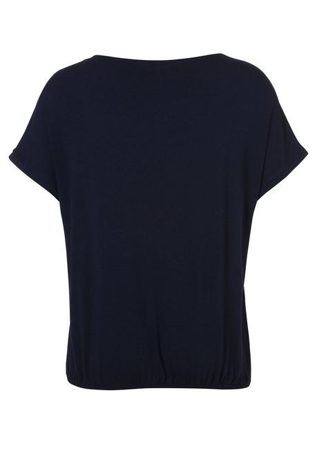 VIA APPIA DUE Blusenshirt mit Frontdruck und Gummizugsaum - indigo gemustert sheego Angebote