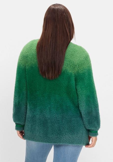 sheego by Joe Browns Strickjacke im Farbverlauf, aus Flausch-Garn - grün-blau sheego Fabrikverkauf