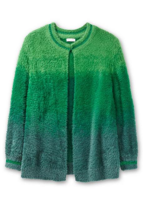 sheego by Joe Browns Strickjacke im Farbverlauf, aus Flausch-Garn - grün-blau sheego Fabrikverkauf