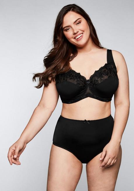 sheego Bügel-BH mit leicht transparenter Spitze - schwarz sheego Begrenztes Angebot
