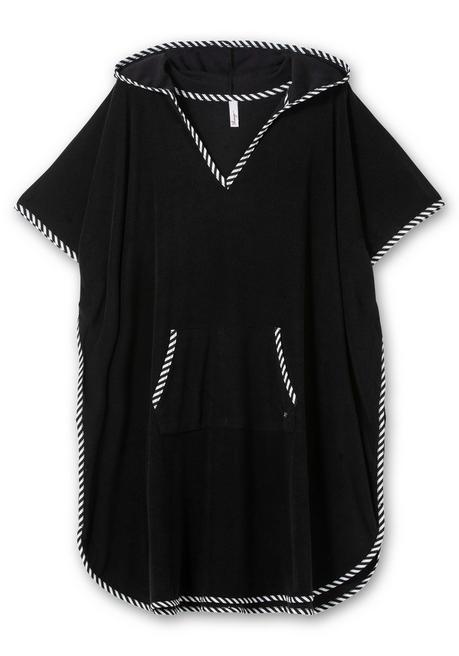 sheego Bade-Poncho mit Kapuze, aus Frottee - schwarz sheego Weihnachtsangebot