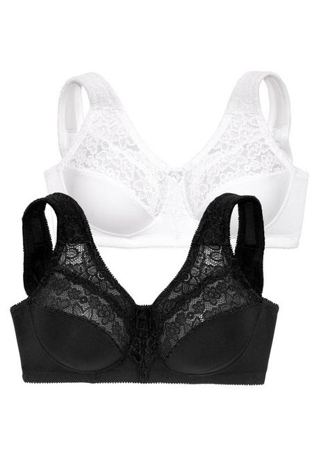 PETITE FLEUR Doppelpack Entlastungs-BHs mit Spitze - schwarz+weiß sheego Jubiläumsangebot