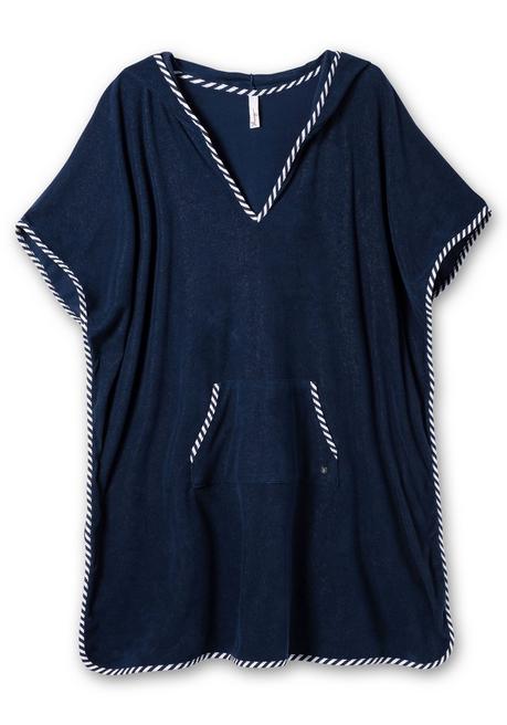 sheego Bade-Poncho mit Kapuze, aus Frottee - marine sheego Online Outlet