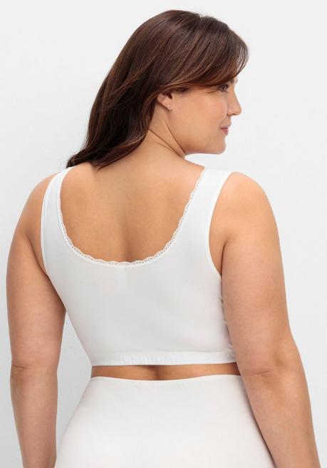 sheego Doppelpack Bustiers mit Spitzenbesatz - marine+weiß sheego Exklusive Angebote