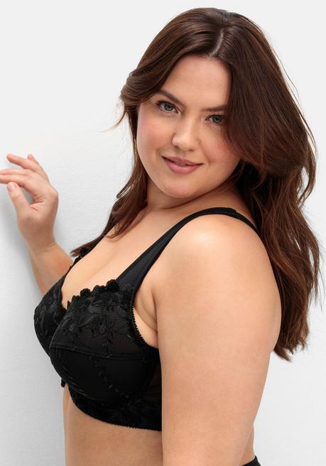 sheego Spitzen-BH mit Bügeln und wattierten Cups - schwarz sheego Blitzangebot