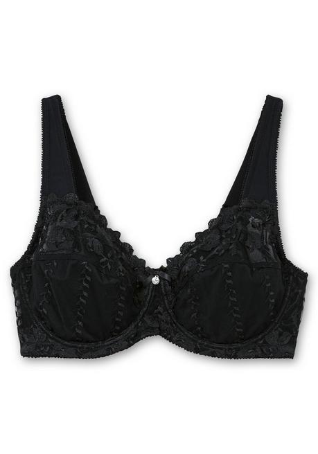 sheego Spitzen-BH mit Bügeln und wattierten Cups - schwarz sheego Blitzangebot
