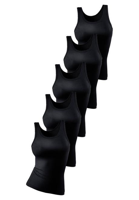PETITE FLEUR Unterhemden im 5er-Set - schwarz sheego Kauf eins, bekomm eins gratis